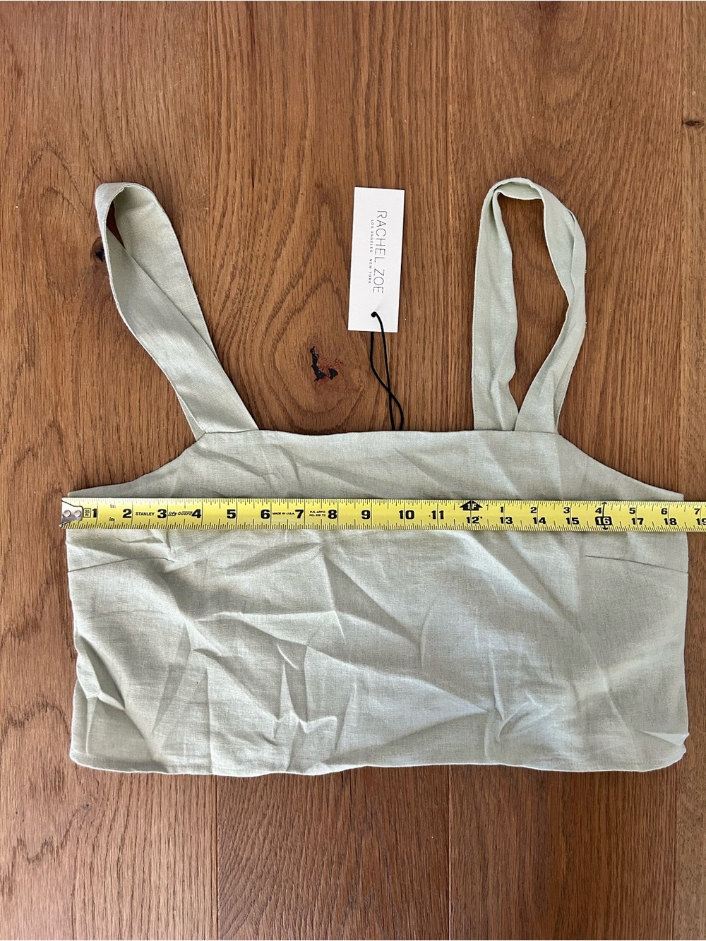 NWT Sage Green Linen Blend Cropped Tank - Picture 6 of 6